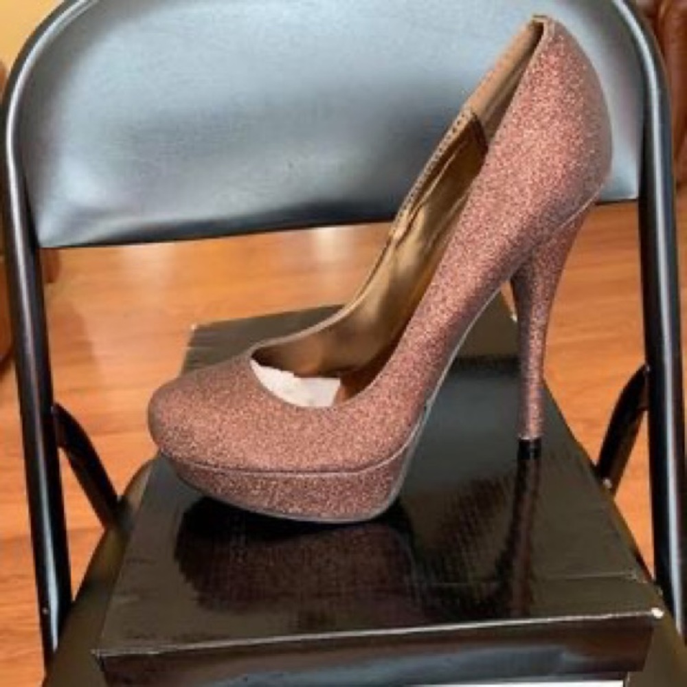 Glitter Bronze Heels